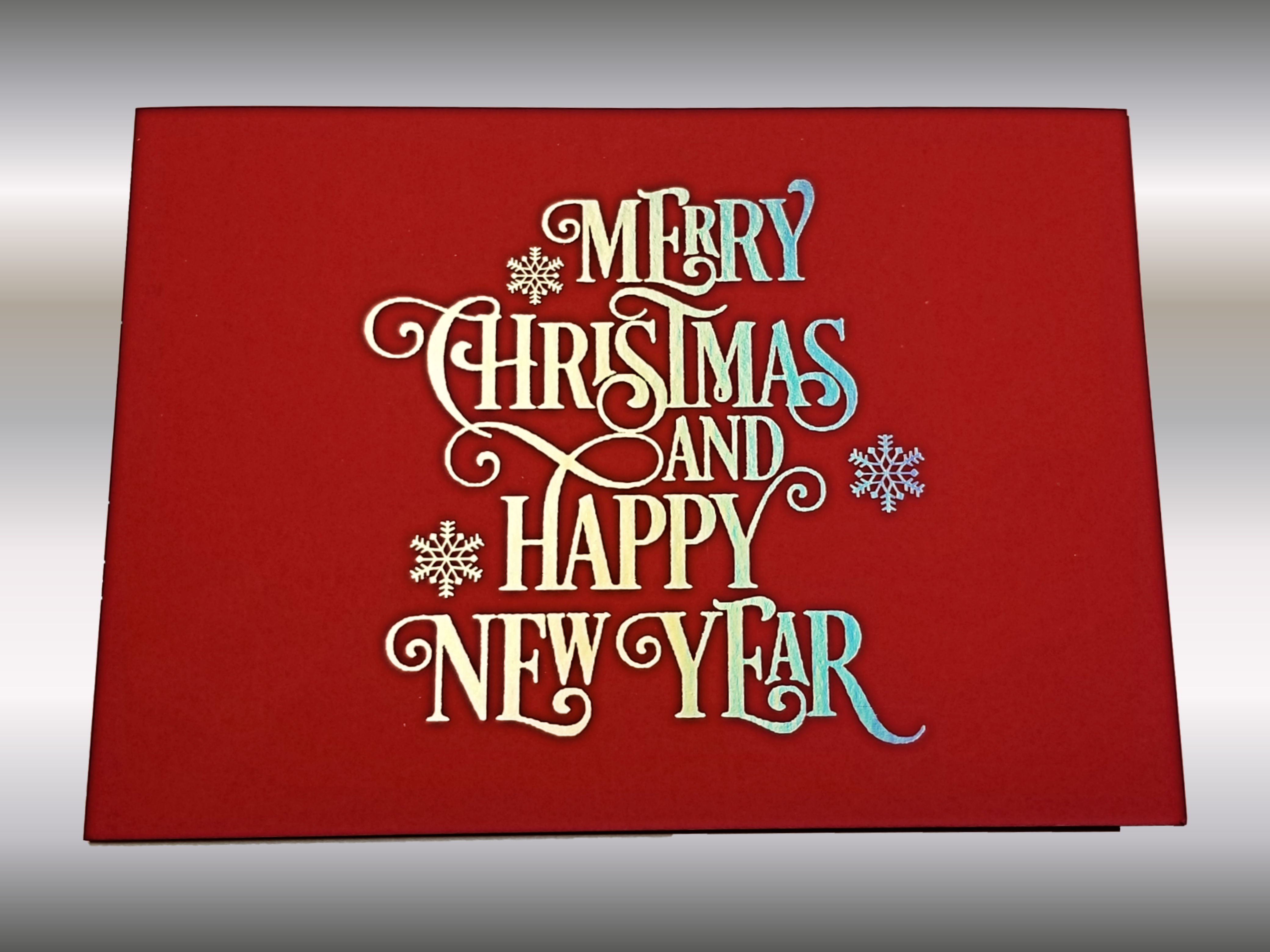 3 Colors Foilstamped Diecut Christmas Card Cover
